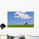 Child Flying A Kite Wall Mural