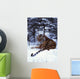 Siberian Tiger Lying On Mound Of Snow In Forest Wall Mural