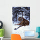 Siberian Tiger Lying On Mound Of Snow In Forest Wall Mural