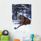 Siberian Tiger Lying On Mound Of Snow In Forest Wall Mural