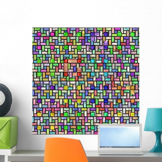Colorful Stained Glass Pattern Wall Decal