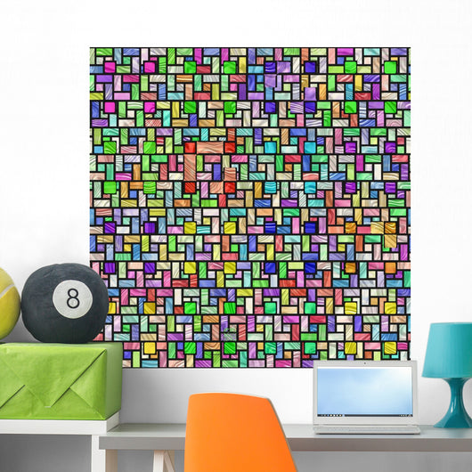 Colorful Stained Glass Pattern Wall Decal