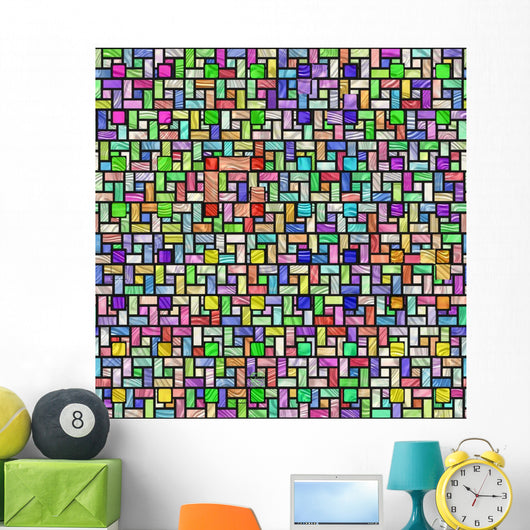 Colorful Stained Glass Pattern Wall Decal
