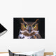 Portrait Of Great Horned Owl Wall Mural