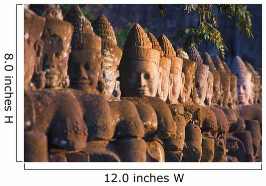 Buddha Head Statues, Angkor Wat Temple Complex Wall Mural