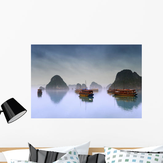 Hotel Junks, Halong Bay, Vietnam Wall Mural