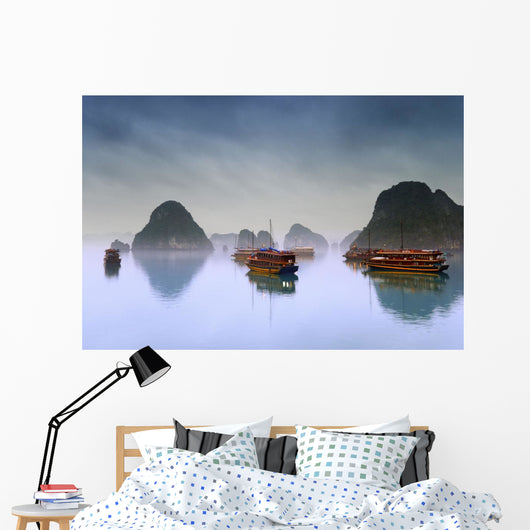 Hotel Junks, Halong Bay, Vietnam Wall Mural