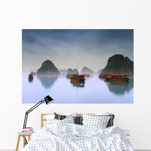 Hotel Junks, Halong Bay, Vietnam Wall Mural