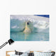 Polar Bear In Water Wall Mural