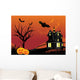 halloween background, illustration Wall Mural