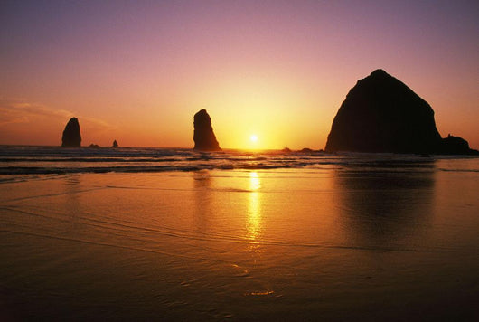 Sunset At Cannon Beach Wall Mural