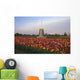 Tulip Field And Windmill Wall Mural