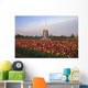 Tulip Field And Windmill Wall Mural