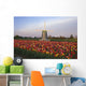 Tulip Field And Windmill Wall Mural