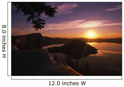 Sunrise Over Wizard Island At Crater Lake National Park Wall Mural
