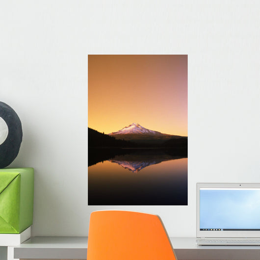 Sunset At Trillium Lake, Mt Hood, Oregon, Usa Wall Mural
