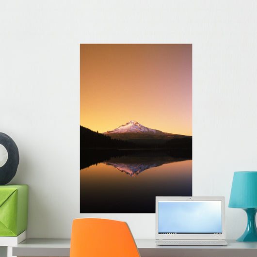 Sunset At Trillium Lake, Mt Hood, Oregon, Usa Wall Mural