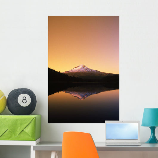 Sunset At Trillium Lake, Mt Hood, Oregon, Usa Wall Mural