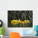 Rain On Yellow Daisies Wall Mural