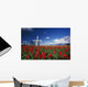 Tulip Field And Windmill Wall Mural