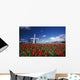 Tulip Field And Windmill Wall Mural