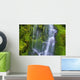 Waterfall Over Moss-Covered Rocks Wall Mural