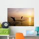 Silhouette Of Bottlenose Dolphins Wall Mural