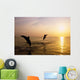 Silhouette Of Bottlenose Dolphins Wall Mural