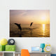 Silhouette Of Bottlenose Dolphins Wall Mural