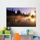 Sunbeams Through Mist On Lake Wall Mural