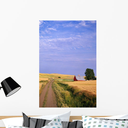Dirt Road Through Wheat Field Wall Mural