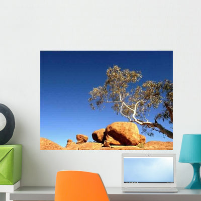 Stone Desert Wall Decal Design 2 shown on a wall