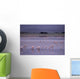 Pink Flamingos Drinking Water Wall Mural