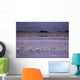 Pink Flamingos Drinking Water Wall Mural