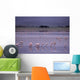 Pink Flamingos Drinking Water Wall Mural