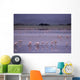 Pink Flamingos Drinking Water Wall Mural
