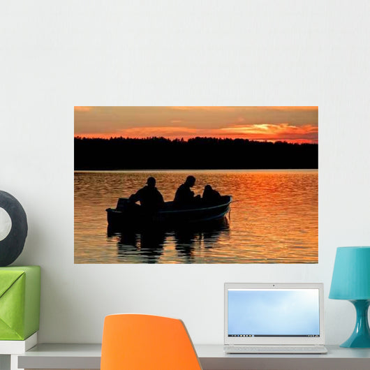 Fishing Sunset Wall Decal Design 2