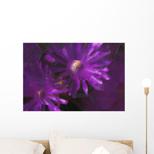 Ice Plant Blossoms Under Ice Wall Mural