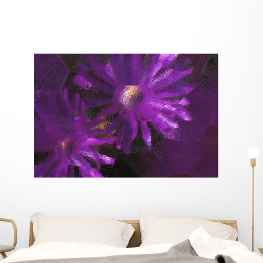 Ice Plant Blossoms Under Ice Wall Mural