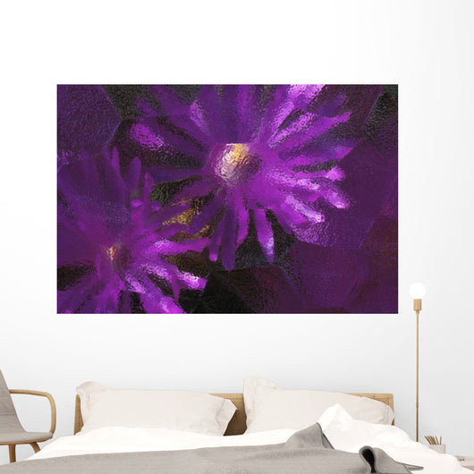 Ice Plant Blossoms Under Ice Wall Mural