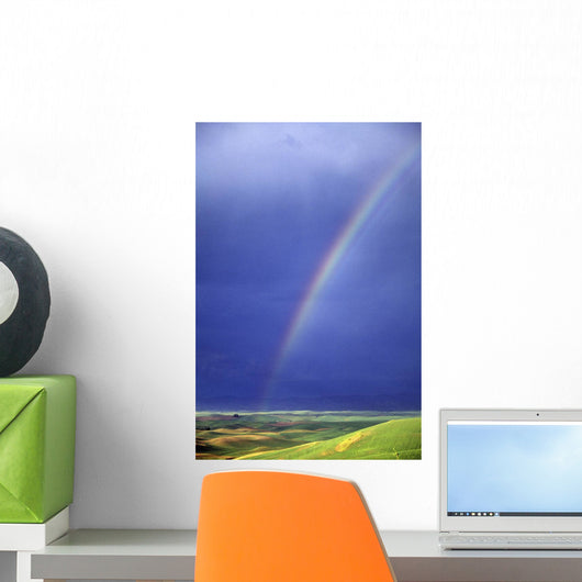 Rainbow Over Rolling Hills Wall Mural