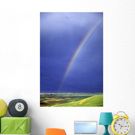 Rainbow Over Rolling Hills Wall Mural
