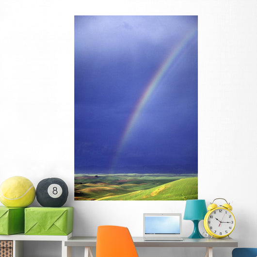 Rainbow Over Rolling Hills Wall Mural