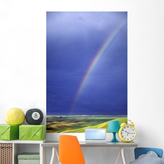 Rainbow Over Rolling Hills Wall Mural