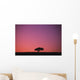 Lone Tree Backlit By Afterglow Wall Mural