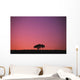 Lone Tree Backlit By Afterglow Wall Mural