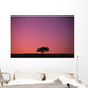Lone Tree Backlit By Afterglow Wall Mural