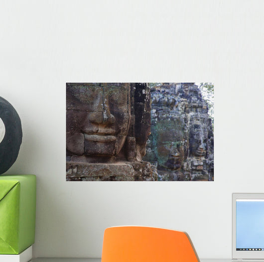 Stone Heads At Bayon Temple Wall Mural