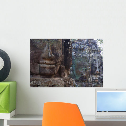 Stone Heads At Bayon Temple Wall Mural