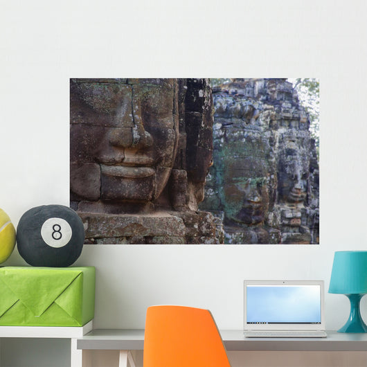 Stone Heads At Bayon Temple Wall Mural